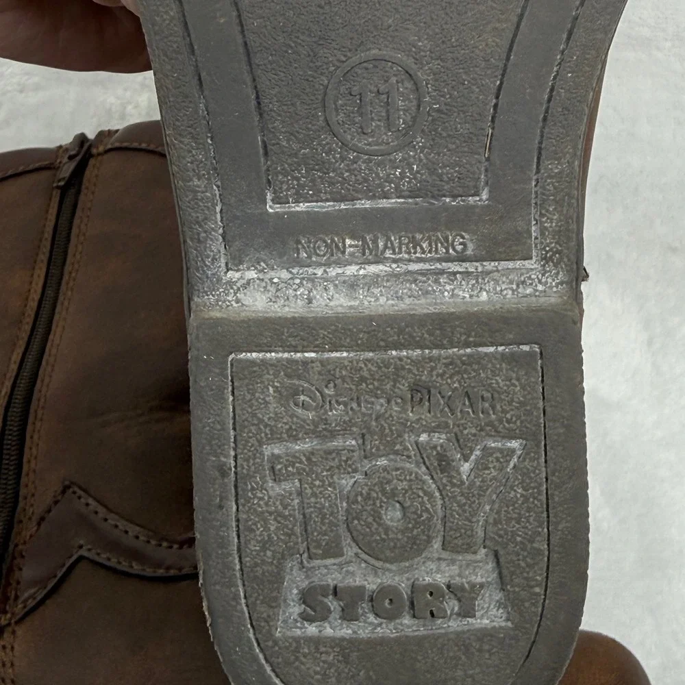 Disney Toy Story Woody Bullseye Kids Cowboy Boots Side‎ Zip Western Shoes 11